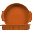 Ver imagem 5 de Jogo 2 Travessas Assadeiras Porcelana 25cm Redonda com Alça Laranja Canelada Germer Assar e Servir