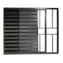 Ver imagem 1 de Janela Veneziana 3 Folhas com Grade Alumínio Preto 100x100 Linha Esmeralda