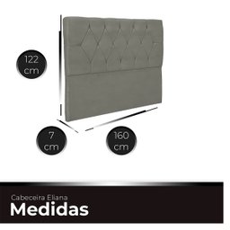 Cabeceira Casal Queen de Cama Box Estofada Eliana 160 Cm Veludo - 5