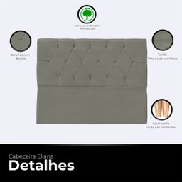 Cabeceira Casal Queen de Cama Box Estofada Eliana 160 Cm Veludo - 2