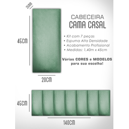 Kit 7 Cabeceiras de Cama Box Casal Estofada Modulada 1,40mx45cm - 6