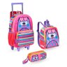 Kit Mochila de Rodinha Escolar Infantil Bubu Lancheira e Estojo Clio Style - 1