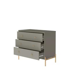 Cômoda 3 Gavetas Jasper Cinza 94cm - 4
