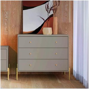 Cômoda 3 Gavetas Jasper Cinza 94cm