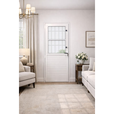 Porta Social Lambril Alumínio Branco 210x90 Lado Direito