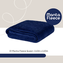 Ver imagem 3 de Manta Fleece Casal Queen Marinho Bom para Presente Macia Grossa Conforto Aquece