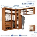 Ver imagem 3 de Guarda-Roupa Modulado 5 Peças 8 Portas 3 Gavetas Texas Marrom/Cinamomo/Off White Arenas