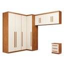 Ver imagem 2 de Guarda-Roupa Modulado 5 Peças 8 Portas 3 Gavetas Texas Marrom/Cinamomo/Off White Arenas