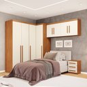 Ver imagem 1 de Guarda-Roupa Modulado 5 Peças 8 Portas 3 Gavetas Texas Marrom/Cinamomo/Off White Arenas