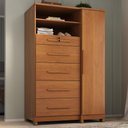 Ver imagem 2 de Comoda 5 Gavetas 1 Porta 2 Nichos Imperio 116x172 cm Cinamomo Zanz