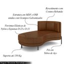 Ver imagem 3 de Sofá Chaise Lado Esquerdo Downey Sala de Estar Pu Marrom G15 - Gran Belo
