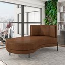 Ver imagem 1 de Sofá Chaise Lado Esquerdo Downey Sala de Estar Pu Marrom G15 - Gran Belo