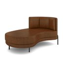 Ver imagem 2 de Sofá Chaise Lado Esquerdo Downey Sala de Estar Pu Marrom G15 - Gran Belo