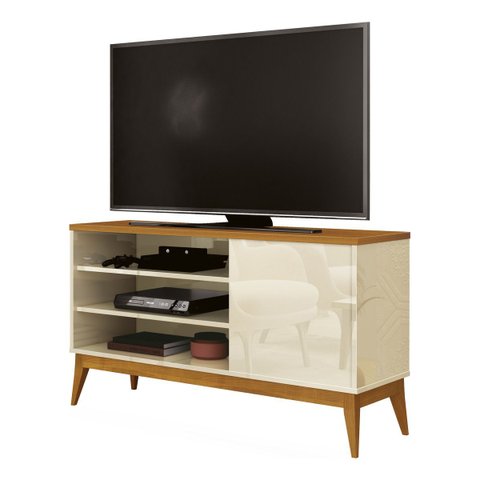 Rack Tv 42 Mdp Madeira Edn Móveis Modelo Vinci 116cm:off White Cedro