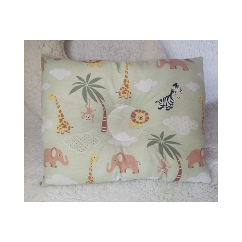 Travesseiro Anatômico Bebê para Berço e Carrinho Safari 27x37cm