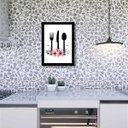 Ver imagem 2 de Quadro Utensílios de Cozinha 2 45x34cm - com vidro:Madeira preta