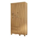 Ver imagem 1 de Guarda-Roupa Infantil 92cm com Vidro 3 Portas e 2 Gavetas Suspiro Multimóveis Mp4812 Madeirado