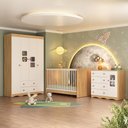 Ver imagem 2 de Quarto de Bebê Completo com Berço 3 em 1 para Colchão 130x60cm Serena Multimóveis Mp4519