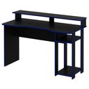 Ver mais imagens de Conjunto Mesa e Armário para Escritório Home Office Gamer Cool MDP Preto/Azul - Gran Belo