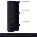 Ver imagem 3 de Conjunto Mesa e Armário para Escritório Home Office Gamer Cool MDP Preto/Azul - Gran Belo