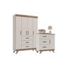 Jogo de Quarto Infantil Maya Off-white/carvalho Guarda-roupa e Cômoda - 1