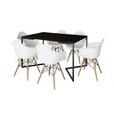 Ver imagem 6 de Mesa Jantar Industrial Preta Retangular 137X90Cm Base V Ferro Preto Com 6 Poltronas Bra Cor: Preto