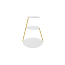 Ver imagem 1 de Mesa Lateral Industrial 3 Andares Dourado - Branco
