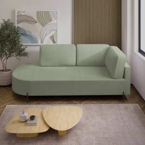 Sofá Living Orgânico 2 Lugares 165cm Base de Ferro Braço Direito Norten