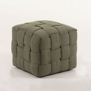 Puff Trama Quadrado Verde Musgo com Sapatinhas