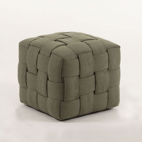 Puff Trama Quadrado Verde Musgo com Sapatinhas