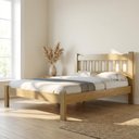 Ver imagem 2 de Cama de Casal com Colchão Queen em Madeira Maciça Nogueira