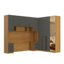 Ver imagem 5 de Quarto Modulado Casal 6 Peças Altezza Belmax:Freijó/Titânio