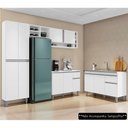 Ver imagem 2 de Cozinha Compacta Vanessa e Balcão Gabinete sem Tampo Tatiane 120cm Branco - Ajl Móveis