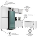 Ver imagem 3 de Cozinha Compacta Vanessa e Balcão Gabinete sem Tampo Tatiane 120cm Branco - Ajl Móveis