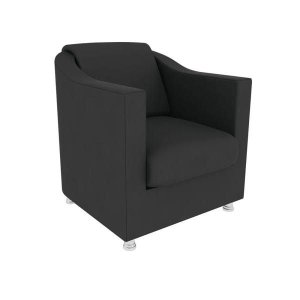 Poltrona Decorativa Tilla Suede Preto