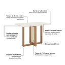 Ver imagem 2 de Conjunto de Jantar Natalí 4 Lugares Tampo MDF com Vidro Cadeiras Suede Corano Creme 120cm Móveis
