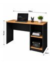 Ver imagem 4 de Escrivaninha Multifuncional 108cm com Nichos Laterais Home Office Cava - Preto/Nature