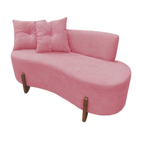 Namoradeira Sofá Feijão Luna Orgânica Suede Rosa