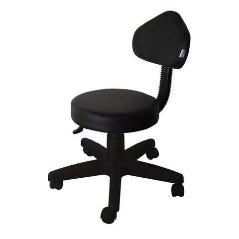 Cadeira Giratória para Escritório Encosto Tira Mocho Zion Ecoflex Preto/Couro