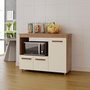 Ver imagem 1 de Balcão Multiuso Liza 114m 3 Portas com Nicho para Forno/microondas - Savana/off White Móblis