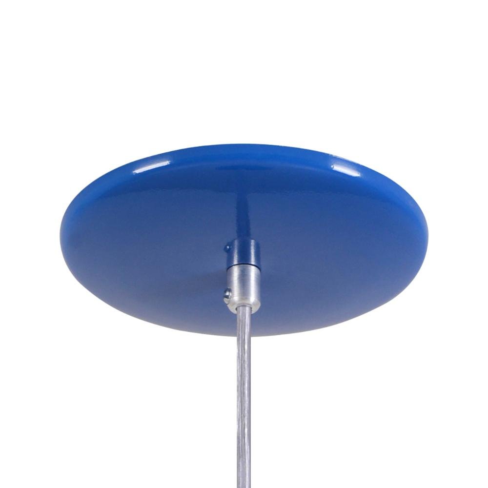 Pendente Meia Lua 50cm Luminária Alumínio Azul - 2