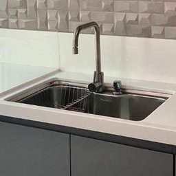 Misturador Monocomando Cozinha Aço Escovado - Debacco 32,5cm - 4