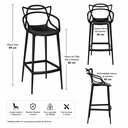 Ver mais imagens de Kit 4 Banquetas Média Allegra 66cm Design Cozinha/Bancada - Preto