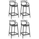 Ver imagem 2 de Kit 4 Banquetas Média Allegra 66cm Design Cozinha/Bancada - Preto