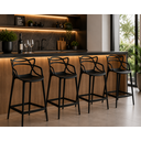 Ver imagem 1 de Kit 4 Banquetas Média Allegra 66cm Design Cozinha/Bancada - Preto