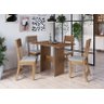 Conjunto Mesa de Jantar Atenas com 4 Cadeiras Noce/linho Spazio Móveis - 1