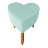 Puff Decorativo Romantico Coração Suede Pés Palito Azul Celeste Ec Móveis - 1