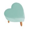 Puff Decorativo Romantico Coração Suede Pés Palito Azul Celeste Ec Móveis - 3