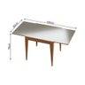Mesa de Jantar Tock 80cm Extensível 1,60m em Madeira Maciça Mel Tampo Vidro Off White - 5