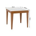 Ver imagem 6 de Mesa de Jantar Tock 80cm Extensível 1,60m em Madeira Maciça Mel Tampo Vidro Off White